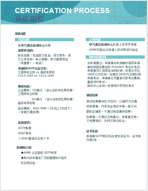 华汽睿达GDTP认证流程